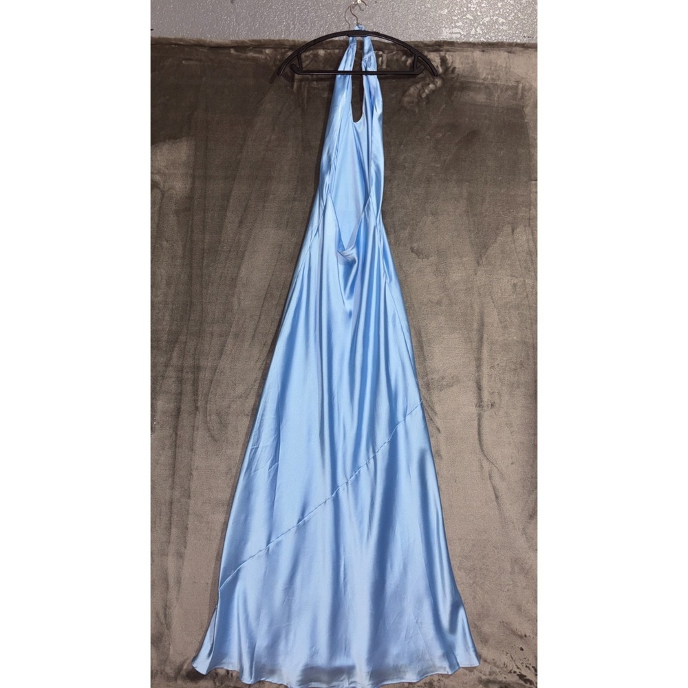 Show Me Your Mumu Jasmine Halter Maxi Dress Womens XS Steele Blue Luxe Satin - Picture 5 of 15